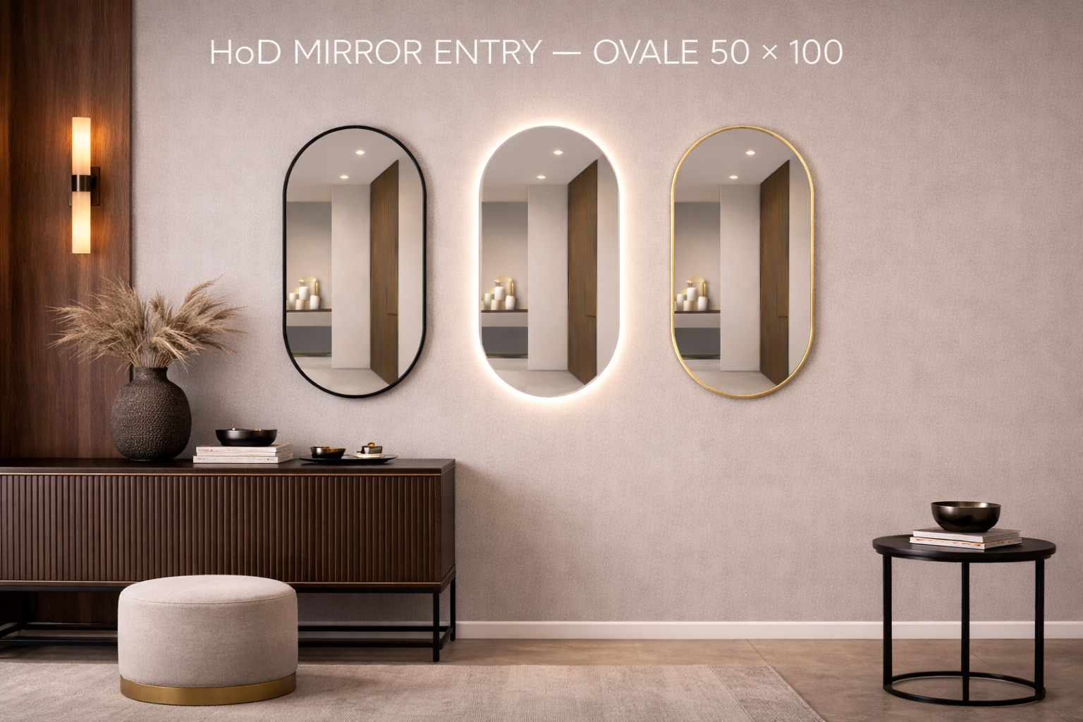 HoD MIRROR ENTRY OVALE 50x100