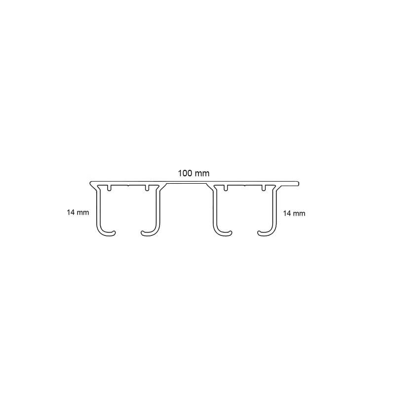 Szyna sufitowa aluminiowa 2 torowa SLIM | 100 cm HoDSS002W